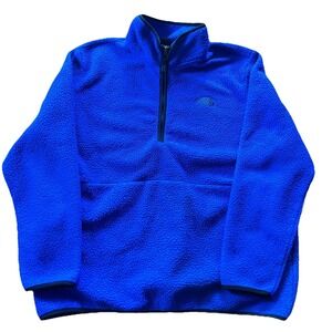 Vintage Men's North Face Half Zip Sherpa Fleece Dunraven Jacket Blue Size 2XL